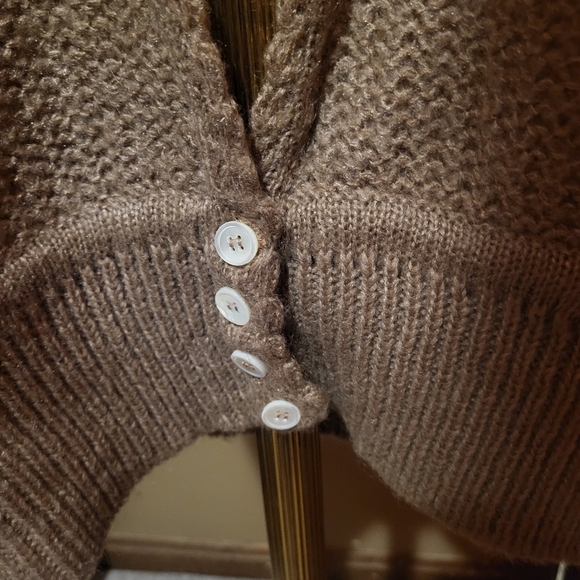 Vintage Mazurka Mohair Blend Knit Sweater Button Vest Camel Size Small - Picture 4 of 5